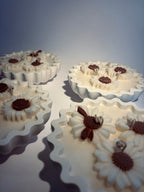 3er Blumen Duftkerze Duft: Kürbiskuchen