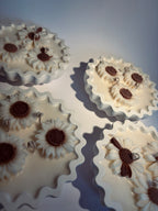 3er Blumen Duftkerze Duft: Kürbiskuchen