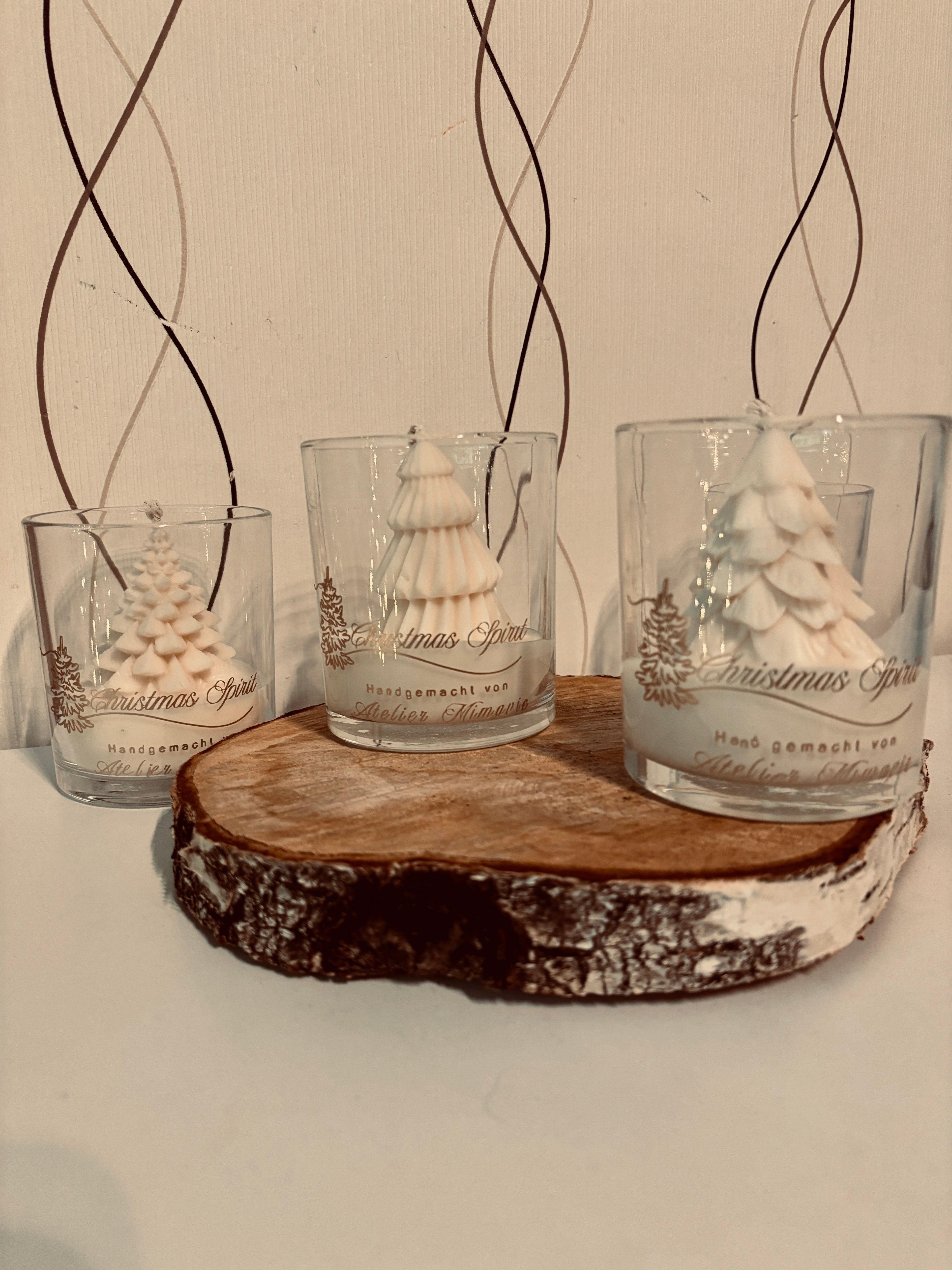 Kleine Tannenbaum Glaskerzen